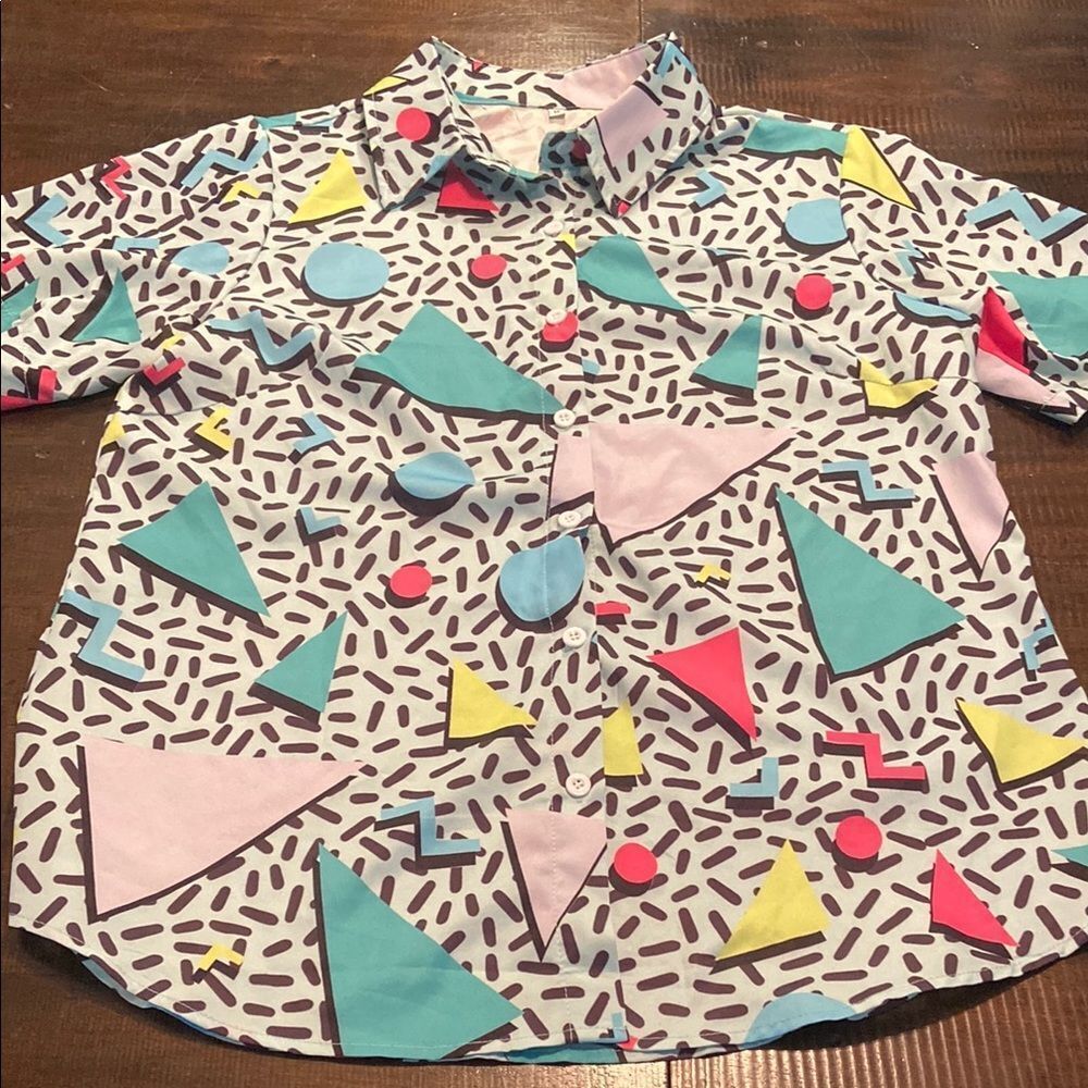 Colorful Geometric women’s  Shirt 90’s vibe